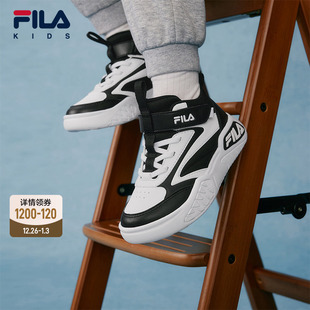 男女小童高帮防滑板鞋 FILA斐乐儿童童鞋 新款 子2025年冬季 运动鞋