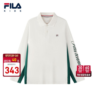 新款 T恤2025年冬季 男中大童运动校园风上衣 长袖 FILA斐乐儿童童装