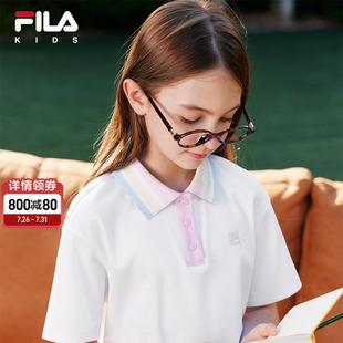 液氨整理 t恤2025夏季 FILA斐乐儿童短袖 学院风上衣 新款 POLO衫