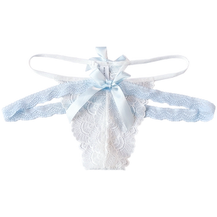 透明蕾丝细带t字裤女内裤棉裆性感纯欲情调新款三角裤中低腰透气