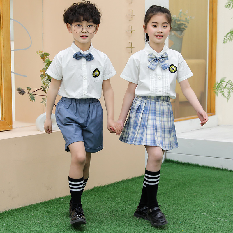 2021夏季校服儿童装jk套装男女短袖衬衫韩版小学生班服幼儿园园服