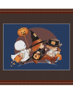 弹弹十字绣 D1040万圣节捣蛋鬼 自配DMC线/R线十字绣套件非印花