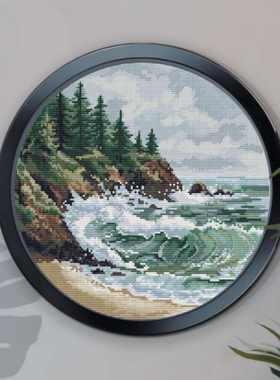 弹弹十字绣 D1429海浪翻涌 自配DMC/R线十字绣套件 非印花