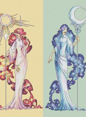 弹弹十字绣 D1042星系女神2图 自配DMC线/R线十字绣套件非印花