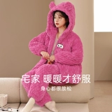 Демисезонная стеганая утепленная коралловая бархатная пижама с капюшоном с молнией, коллекция 2022