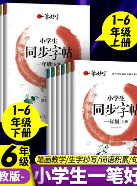 正版现货小学生同步字帖人教部编版罗扬字帖一笔好字年级同步课本小学生练字生字训练写字课课练描红本儿童临摹练习册