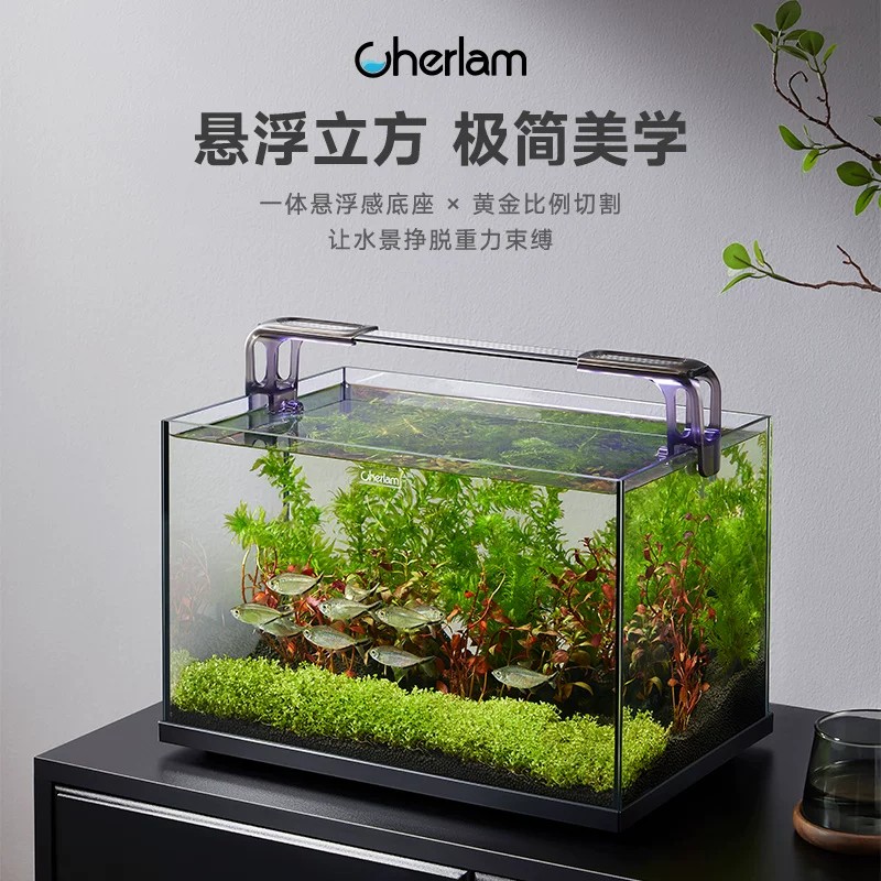 彻朗鱼缸底座桌面客厅生态斗金鱼乌龟缸造景小型水草养鱼玻璃裸缸图片