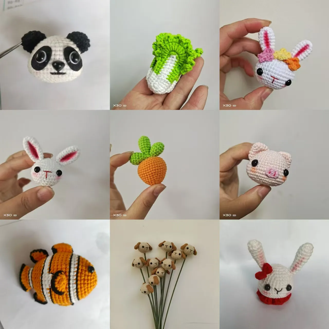 成品手工钩针编织毛线公仔娃娃成品挂件手工编织钩织玩偶成品