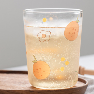 日式 玻璃杯子女喝水简约ins风可爱网红少女心家用牛奶带盖勺水杯