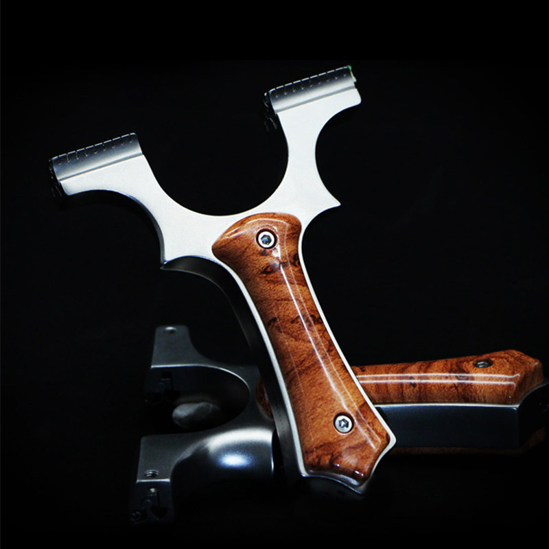 胖大大新款不锈钢扁皮龙齿小牛夹片弹弓成人户外精准大威力竞技弓