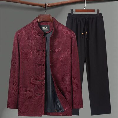 唐装男爸爸秋装外套夹克汉服