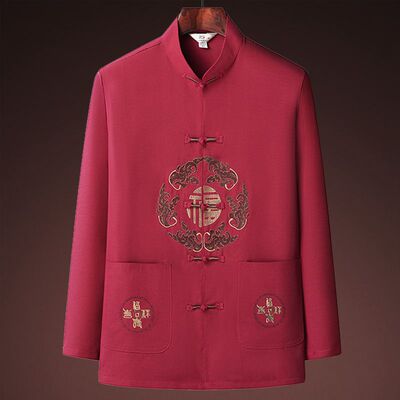 爸爸装长袖衬衫爷爷装汉服