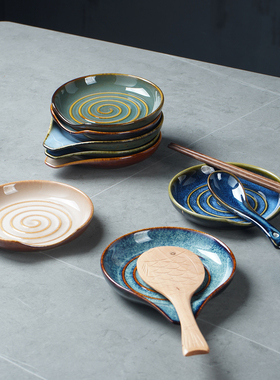 陶瓷厨房锅铲托盘火锅汤勺托架筷子托饭勺架烘焙收纳盘置物盘日式