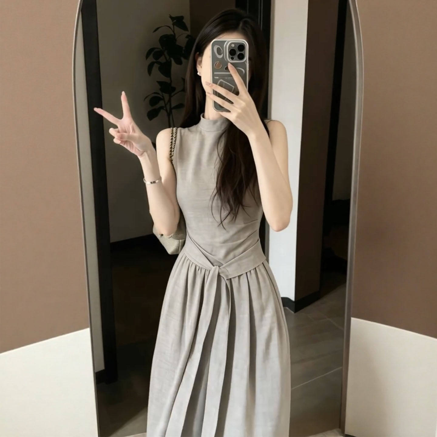 老钱风连衣裙女2026春夏款长裙子巨好看特别漂亮掐腰法式初夏长裙