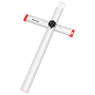 日本三量二合一开孔打孔定位器直角尺丁字尺t型尺角尺划线定位尺