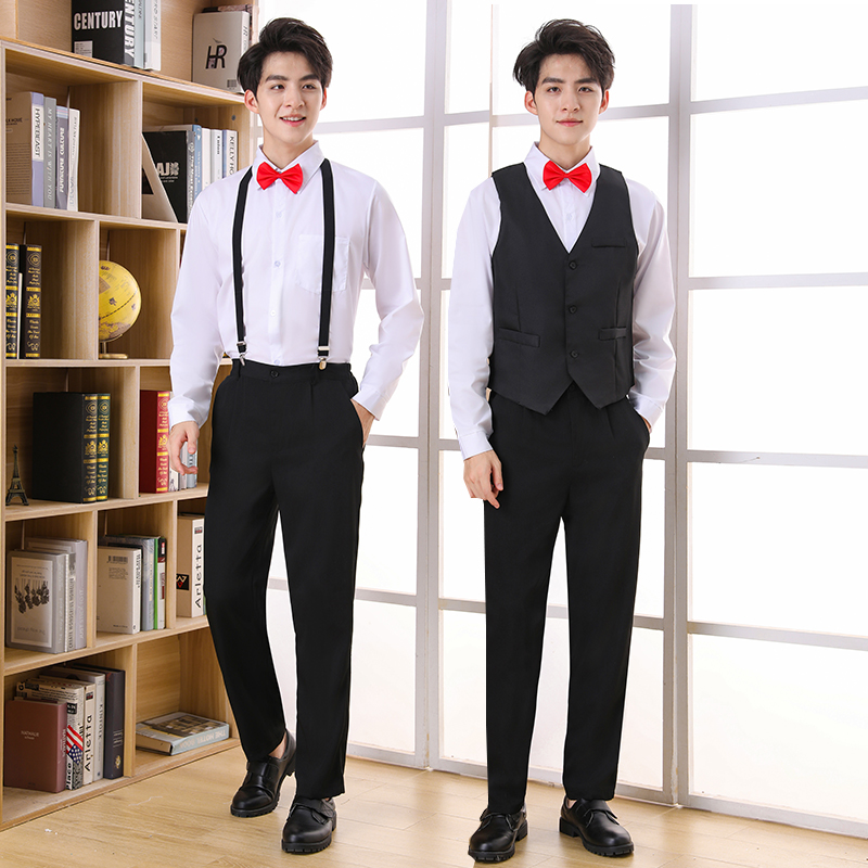 钢琴演出服男生小学生主持人礼服