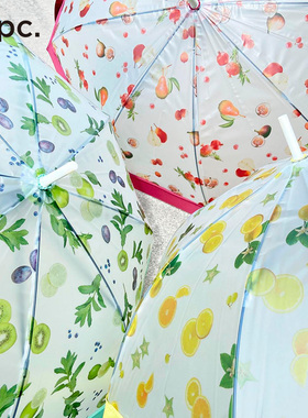 wpc透明雨伞加大加厚加固女生高颜值果冻伞小巧便携折叠手动长柄