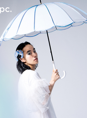 wpc透明雨伞加大加厚高颜值拍照果冻伞2025新款女生大号长柄手动
