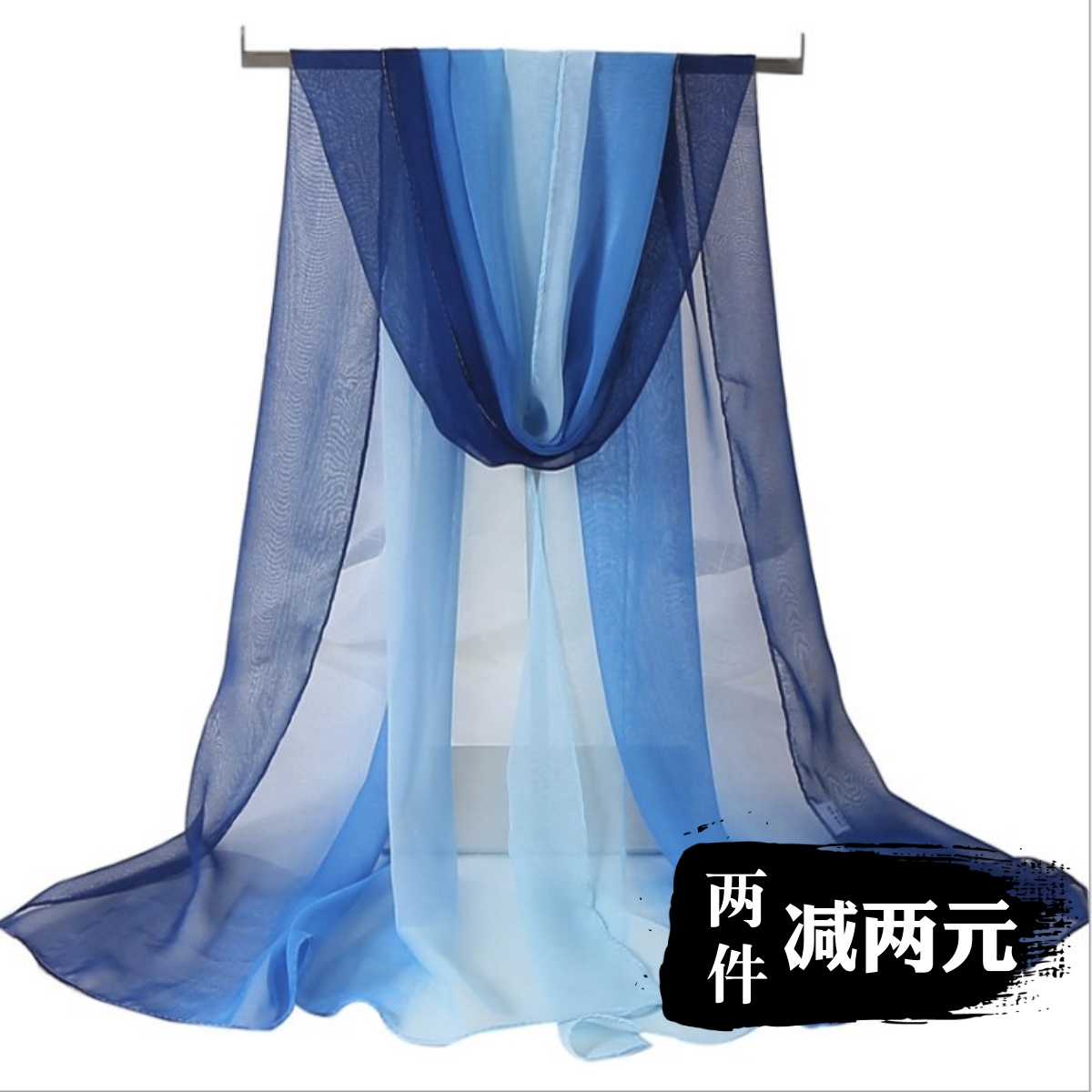 乔其纱多功能装饰春秋长款丝巾