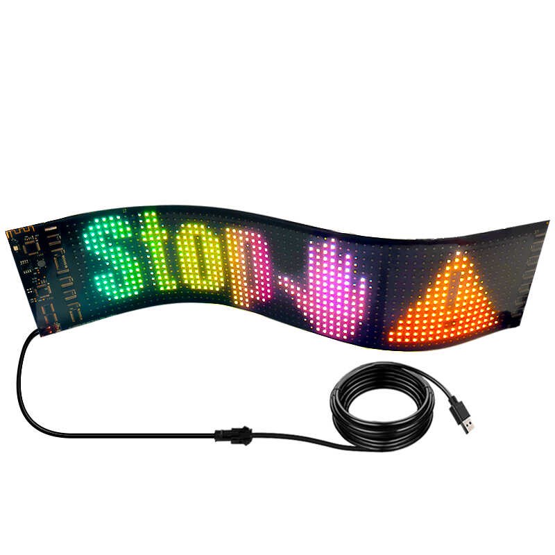 车载后窗LEfD显示屏超薄柔性usb后挡风玻璃广告屏蓝牙全彩电子软