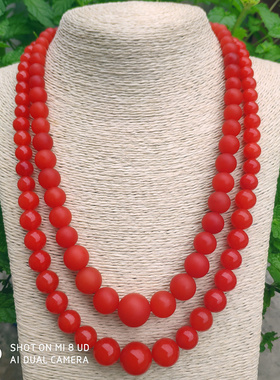 项链柿子红满肉凉山磨砂女款