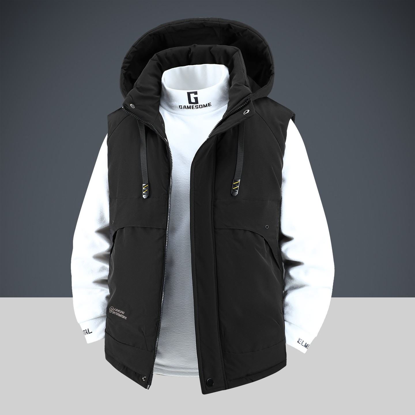 简约百搭户外运动风连帽棉马甲男可拆卸帽坎肩背心高品质实穿外套,男装,常规马甲,淘宝优惠券,粉丝福利购,淘宝优惠卷