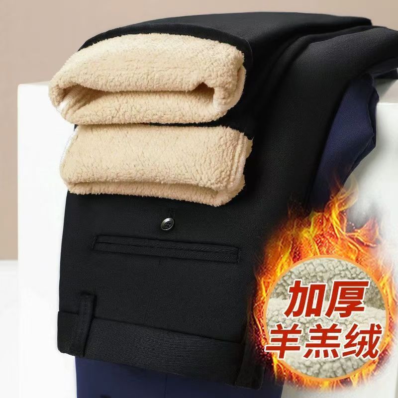 加绒加厚男士西裤冬季保暖
