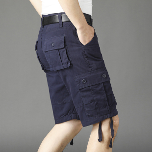 多口袋工装 潮牌马裤 短裤 纯棉中年大码 男宽松直筒休闲运动中裤 夏季