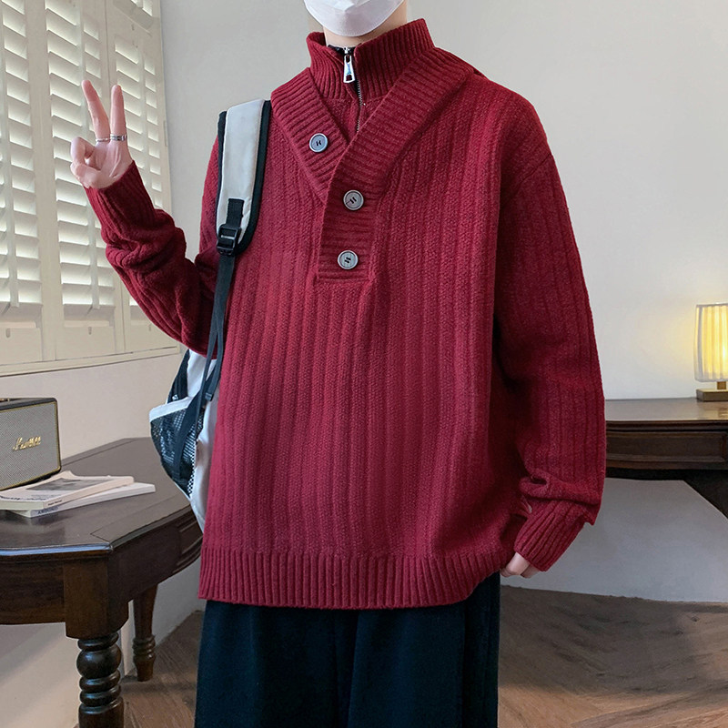 新款实穿型慵懒风立领纽扣针织衫男加厚保暖毛衣内搭打底衫上衣,男装,针织衫/毛衣,淘宝优惠券,粉丝福利购,淘宝优惠卷