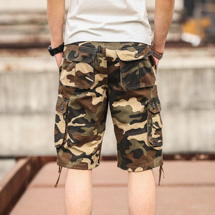 夏天7七分裤 子 大码 马裤 沙滩裤 子5五分中裤 短裤 工装 男士 迷彩裤 夏季