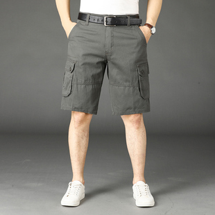 短裤 五分工装 男宽松直筒休闲中裤 纯棉透气大码 夏季 中老年马裤 新款