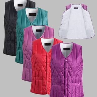 显瘦百搭内胆 v领坎肩修身 新款 秋冬羽绒棉马甲女加绒保暖背心短款