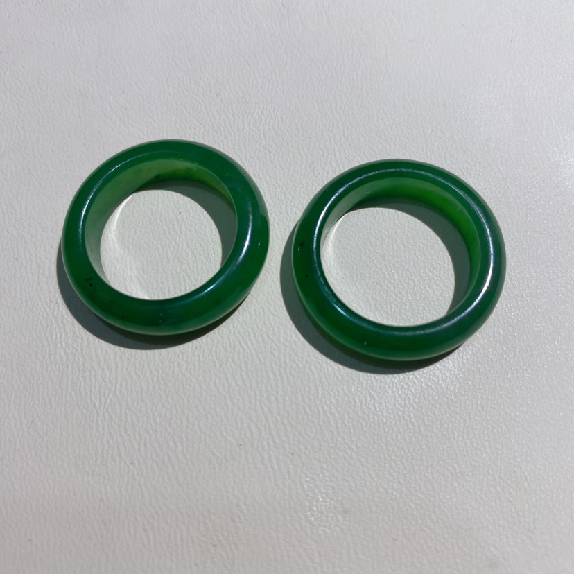 精品和田玉碧玉戒圈俄碧戒指阳绿辣绿经典款戒圈圈口18加情侣戒指
