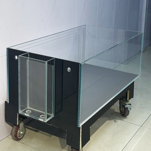 超白玻璃原生溪流缸黑玻长背包溢流干湿分离底滤客厅大小定制定做