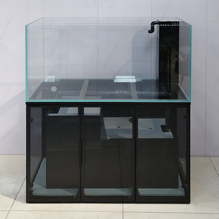 智定黑玻直角溢流底滤干湿分离玻璃门柜套缸龙鱼蝴蝶鲤定制定做