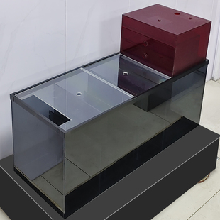 X1系列灰玻鱼缸底滤双层亚克力干湿盒沉淀仓下过滤海水免换水定制