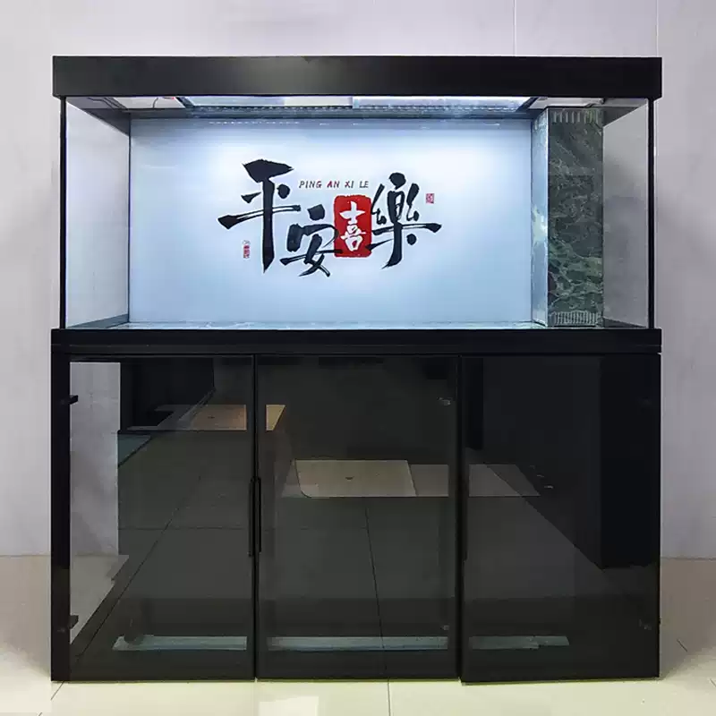 智定工业风玻璃底滤溢流鱼缸定制