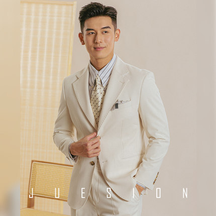 JUESION 意式免烫西服套装男士修身商务正装休闲男士婚礼礼服西装