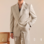 仿麻丝免烫纹理 JUESION 意式 那不勒斯西服套装 男商务休闲西服