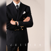 JUESION 两件套 男布雷泽金属扣订婚宴会商务西装 意式 结婚西服套装