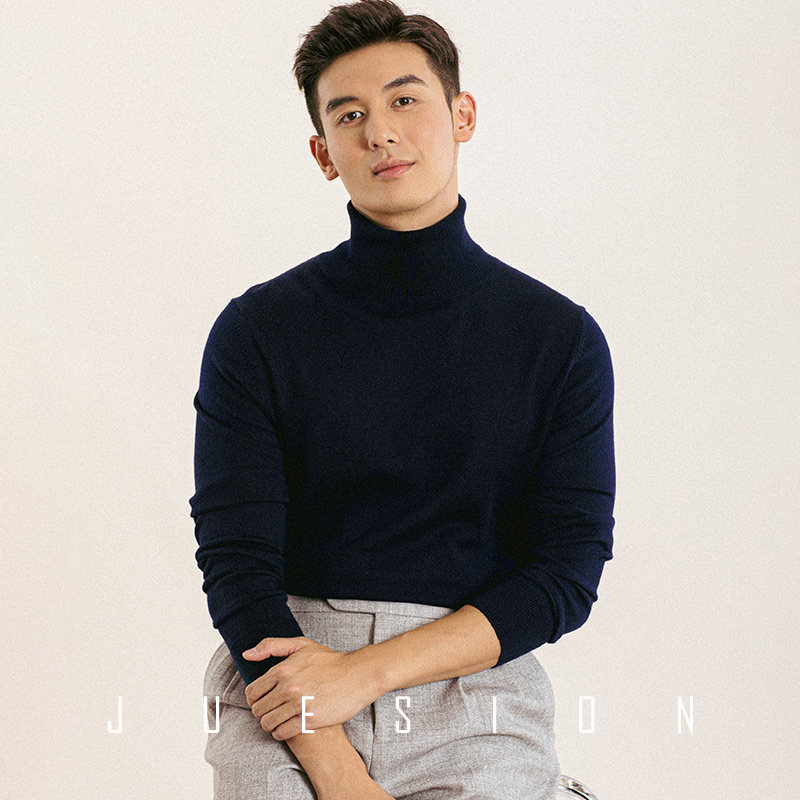 高领毛衣男修身翻领百搭休闲打底衫毛线衣秋冬新款男士保暖羊毛衫,男装,针织衫/毛衣,淘宝优惠券,粉丝福利购,淘宝优惠卷