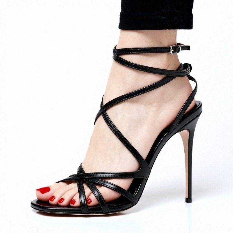 pu圆头细高跟时尚外贸凉鞋宴会