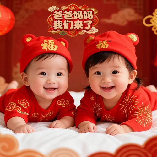 宝宝年画海报娃娃照片龙凤可爱