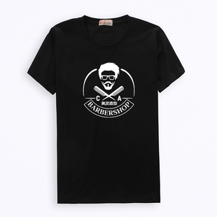 发廊中工助理工作服理发店美发师小工服烫染发师短袖T恤男女宽松