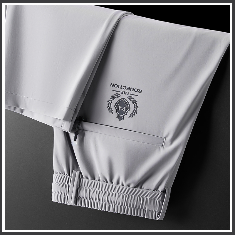 冰丝休闲裤男士夏季薄款四面弹力修身直筒运动凉凉速干男裤子男款