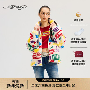 女士撞色宽松落肩夹克衫 新款 E1RDW355 Hardy埃德哈迪2025冬季