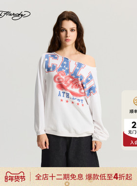 Ed Hardy埃德哈迪2025冬季新款女士水浆印烫钻套头衫E1RDW430
