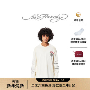 美式 新款 复古男士 潮牌宽松时尚 T恤 长袖 Hardy埃德哈迪冬季