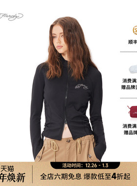 Ed Hardy埃德哈迪2025春季新款黑色烫钻女士夹克衫