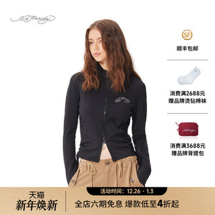 黑色烫钻女士夹克衫 新款 Hardy埃德哈迪2025春季